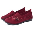 thumbnail image 5 of Domzle Womens Butterfly Embroidered Loafers 2026 Orthopedic Shoes Slip on Walking Shoes Breathable Mesh Casual Loafers Lightweight Slip-on Sneakers Red 38, 5 of 9