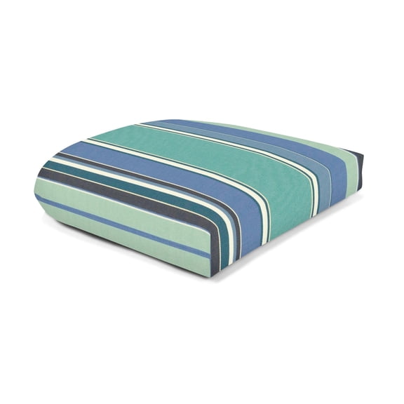 Casual Cushion Wicker Outdoor Chair Cushion, Striped Sunbrella Fade-Resistant for Wicker Dining Chairs & Sunroom Seats, 18"W x 18"D, 2.5" thick, Reversible, Dolce Oasis