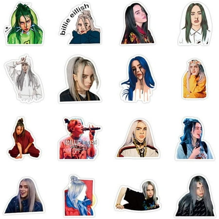 osea singer billie eilish stickers 50 pcs pack waterproof vinyl water bottle computer notebook car skateboard walmart canada