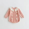 thumbnail image 5 of Fozruso Baby Girls Knit Bodysuit Long Sleeve Winter Outfit Lace Collar Romper Casual Wear Soft Comfortable Clothes For 0 12 Months Jumpsuit Cute Rompers Sizes 6-9 Months, 5 of 5
