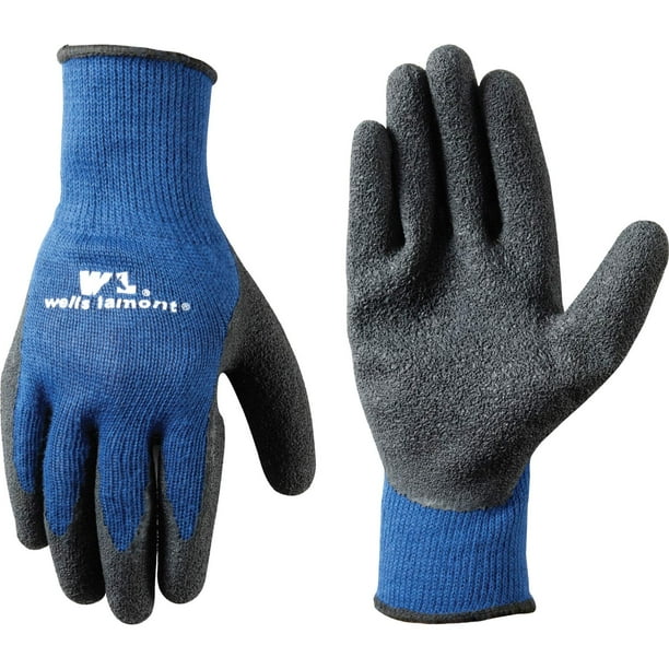 Guantes de trabajo Wells Lamont 524S pequeños recubiertos de látex azules