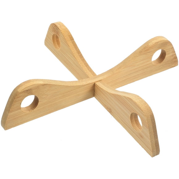 2 soportes de bambú para wok, resistentes al desgaste, para sartenes y ollas.