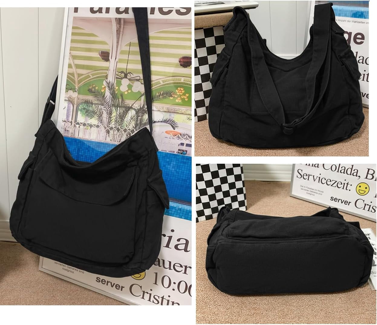 Messenger Bag Hobo Crossbody Bags for Women Canvas Bag Crossbody Tote Bag Shoulder Bag