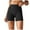 A-Black, variant on Lovskoo Workout Biker Shorts Women Solid Color High Waisted Tummy Control Nylon Booty Athletic Shorts for Yoga Dance Black