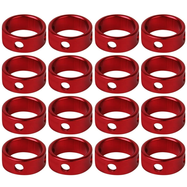 16 Pcs Cordes Antidérapantes en Alliage d'Aluminium à 3 Trous pour Camping en Plein Air Randonnée (Rouge)