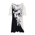 thumbnail image 4 of DTBPRQ Short/Long Sleeve Women's Cold Shoulder Dress with Pockets Casual Swing T-Shirt Dresses, 4 of 6