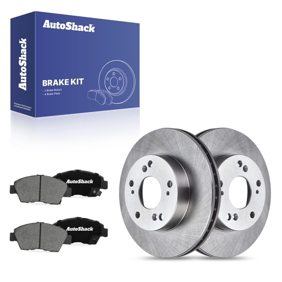 AutoShack Front Vented Brake Rotors   Ceramic Pads 6-PC Brake Kit Replacement for 2002-2006 Acura RSX 2005 Honda Civic 10.31" (261.9 mm)