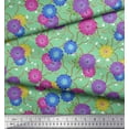 thumbnail image 3 of Soimoi Cotton Cambric Fabric Leaves & Aster Floral Print Fabric by the Yard 56 Inch Wide, 3 of 3