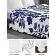 thumbnail image 6 of Blue Spring Floral Twim Size Flat Sheet, Wrinkleproof & Fadeproof Cooling Flat Bed Sheet Only, Summer Botanical Farmhouse Breathable Soft Bedding Top Sheets 66 x 96 Inches, 6 of 8