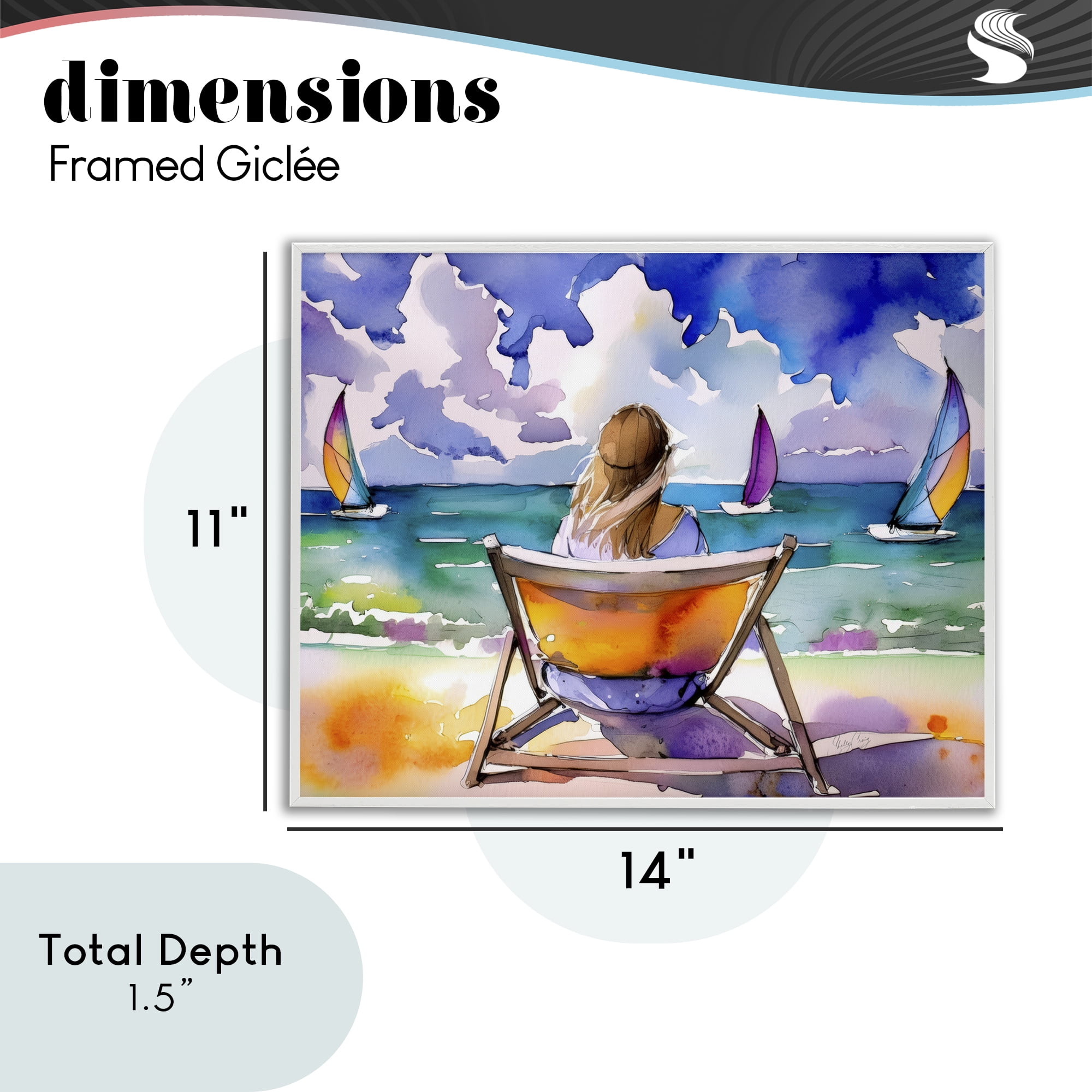 Stupell Industries Front Row to Paradise White Framed Giclee Art, design by Shelly Craig