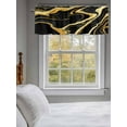 thumbnail image 3 of Black Gold Valances for Windows Marble Luxury Abstract Glitter Fluid Pattern Rod Pocket Curtains Valance Short Window Treatment Drapes for Living Room, Bedroom Bathroom 42"&nbsp;W x 12" L, 3 of 5