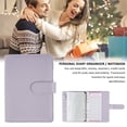 thumbnail image 3 of A6 Notebook Binder with Button Buckle Pocket Budget Binder Notebook Binder Budget Planner Loose Leaf Personal Planner Binder Cover (Purple), 3 of 5