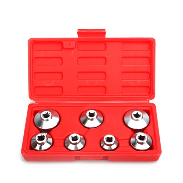 Llave de vaso Juego de llaves de vaso para filtro de aceite con tapa de 7 Uds., Kit de herramientas Tomshoo Llave de vaso