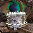 thumbnail image 2 of Sterling Silver Bee Spinner Ring: Boho Thumb Ring, Wide Band, 2 of 10