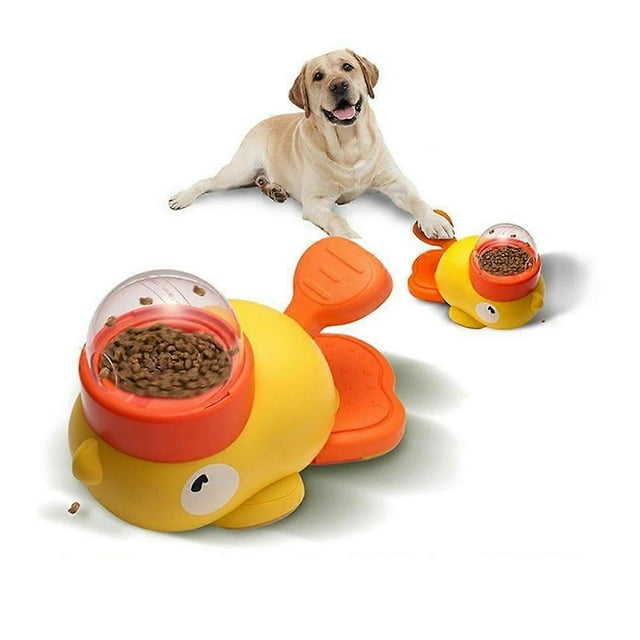 Smart Duck Auto Pet Feeder, Interactive Pet Feeder Anxiety Relief Cat/Dog Toy with Treat Dispenser & Slow Feed Puzzle, 3 Lids