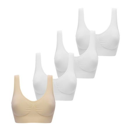 4 pcs Recent Orders Placed by Me Front Closure Paed Sports Bras for Women Yoga Bras Racerback Bras Bralettes Bras for Older Women Brasieres Anchos De EspaldaLevanta Busto
