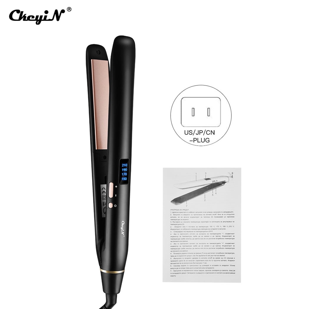 CkeyiN 4-speed Hair Straightener Fast Heat Hair Curling Iron Quartz Ceramic Hair Straightening Splint LCD Display Hair Styling Tool for Wet And Dry Hair Straighteners