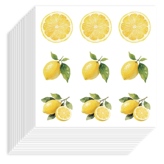 Self-Adhesive Paper Decorative Stickers for Party Decorative Presents Sealing Lemon 90x90mm Stickers: 25mm 9pcs/sheet DIY