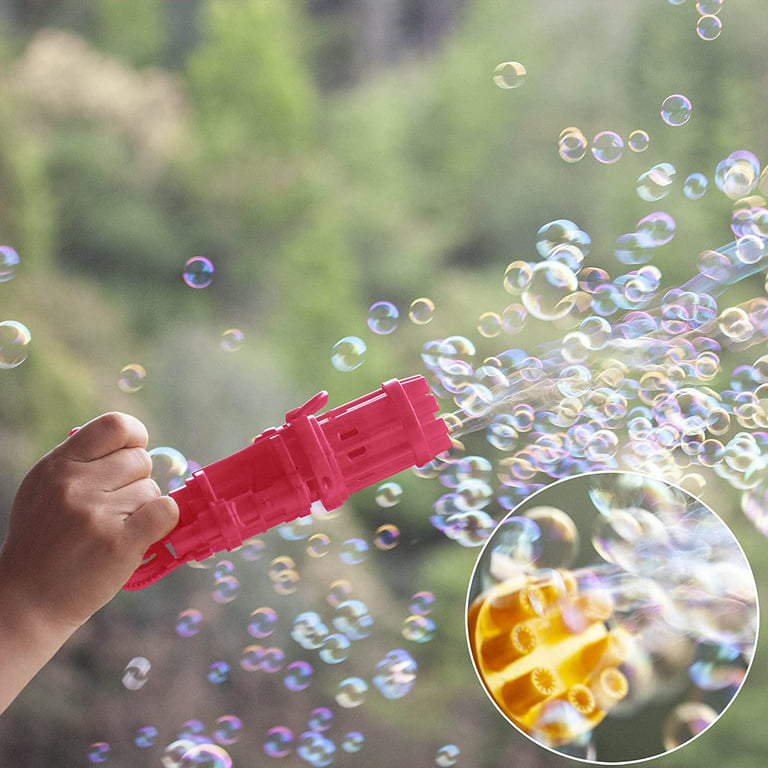  Automatic Bubble Gun for Kids, 8 Holes Bubble Maker Machine  with 1 Bubble Solution(90ml), 360-Degree Leak-Proof Design for Toddlers,  Summer Outdoor Toys, Birthday Party Favor Gift : Toys & Games