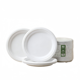 thumbnail image 1 of Platos Desechables Blancos 7/9 Pulgadas,100% Compostables | Hechos de Bagazo de Caña de Azúcar | Color Natural | Resistentes a Líquidos| Seguros | Ideales para Comidas al Aire Libre y Fiestas, 1 of 7