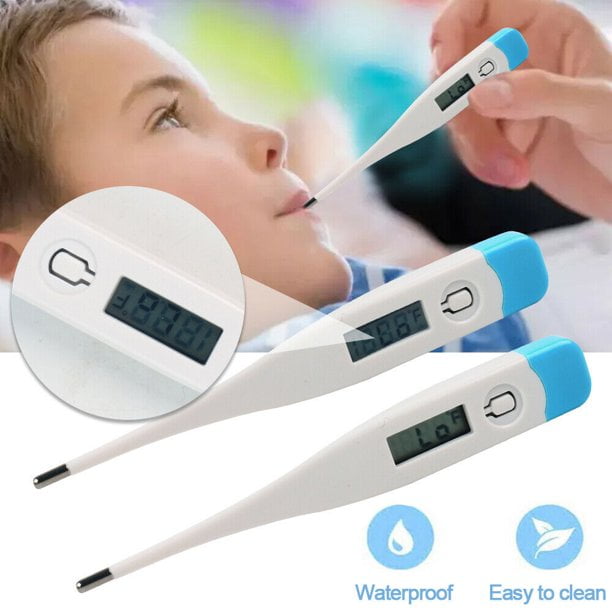 Kids Baby Adult Thermometer for Rectal Oral Underarm Temperature with Fever Indication LCD Display Digital Fahrenheit Thermometer 