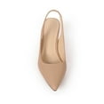 thumbnail image 4 of kkdom Women Slingback Heels Pumps Kitten Low heels Pointed Toe Beige Size 10, 4 of 6