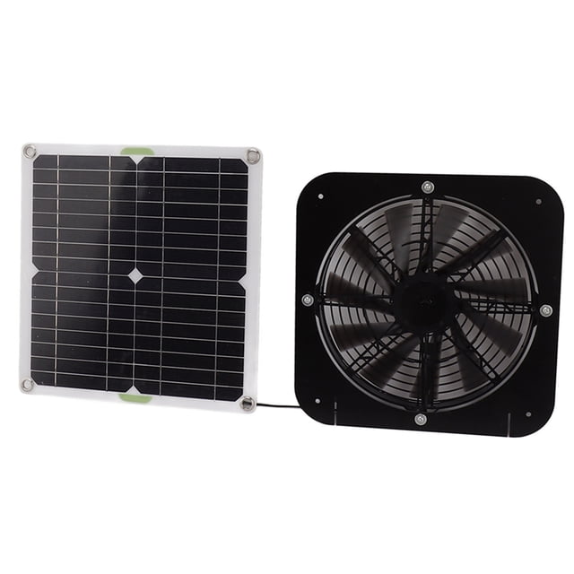 Solar Exhaust Fan, 3000rpm Solar Panel Powered Fan 100W Waterproof Round For Greenhouse