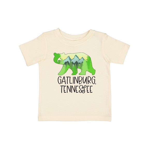 Inktastic Gatlinburg, Tennessee Mountains and Bear Shape Boys or Girls Baby T-Shirt