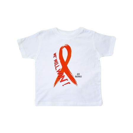 

Inktastic We Will Win! AIDS Awareness with Red Ribbon Gift Toddler Boy or Toddler Girl T-Shirt
