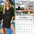 thumbnail image 2 of liyiyiyia Womens Swimsuit Cover Up Shirt for Summer Blouse Beachwear Beach Bathing Suit Black, 2 of 8