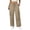 Khaki, variant on Livrdious Wide Leg Linen Cargo Pants for Women Drawstring High Waisted Baggy Palazzo Summer Beach Lounge Trousers with Pockets, 29'' Inseam