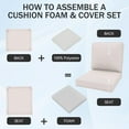 thumbnail image 6 of Outdoor Chair Cushions, 24" x 23" High-Density Foam Deep Seat Patio Cushions with Olefin Fabric & Removable Zipper Cover, Outdoor Furniture Replacement Cushions for Chair Sofa Couch - Beige, 6 of 18