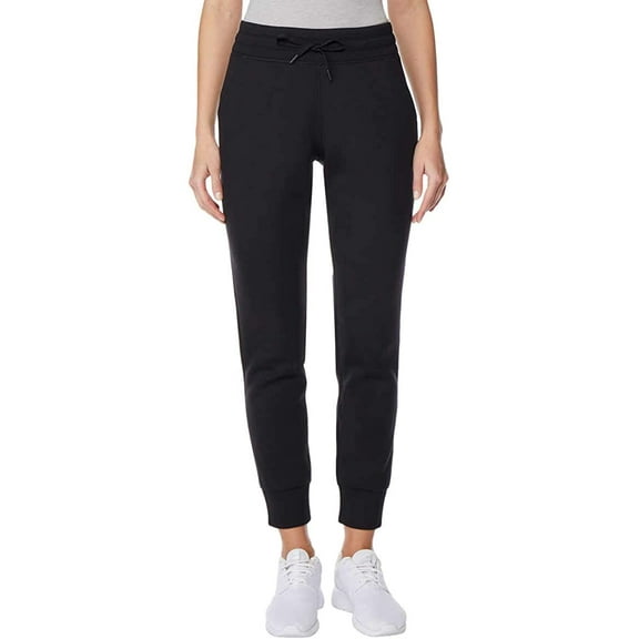 32 Degrees Womens Heat Tech Fleece Jogger Pants,Black,XS