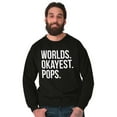 thumbnail image 4 of Worlds Okayest Pops Grandfather Men's Big & Tall Crewneck Sweatshirt Brisco Brands 2X, 4 of 5