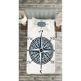 thumbnail image 3 of Ambesonne Compass Quilted Bedspread Set 2 Pcs, Sea Color Marine Design, Twin Size, Blue Pale Blue Black, 3 of 3