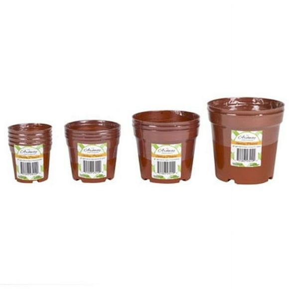 Regent Products G23410T Pots de Démarrage de Semis en Terre Cuite Jardin en Plastique Rétractable avec Autocollant & 44; Couleur Assortie - Pack de 5