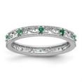 thumbnail image 5 of Auriga Fine Jewelry 925 Sterling Silver Created Emerald Ring for Women Size- 9, 5 of 6