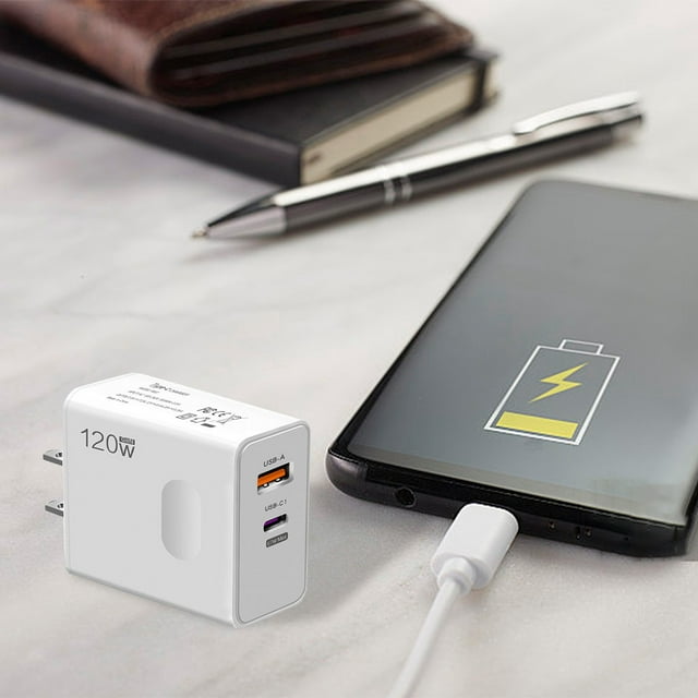 Decoration Quickly The Standard 1USB + 1USBC 120W Charging Adapter Delivers For All Devices Fast Charging Compact Design & Features!
