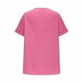 thumbnail image 5 of New summer arrivals Olyvenn Linen Shirts for Women Summer Vintage Plain T Shirt Beach Vacation Boho Tops Trendy Vneck Tees Casual Loose Fit Tshirt Hot Pink XXL, 5 of 6