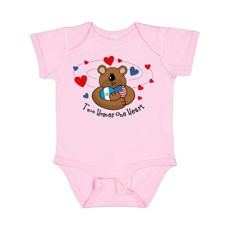

Inktastic 2 Homes 1 Heart Guatemala Gift Baby Boy or Baby Girl Bodysuit