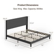 thumbnail image 2 of King Bed Frame & Storage Combo, Upholstered Platform Bed Frame with 4 Wood Dressers (2, 5, 6 Drawers), Dark Gray & Black, 2 of 5