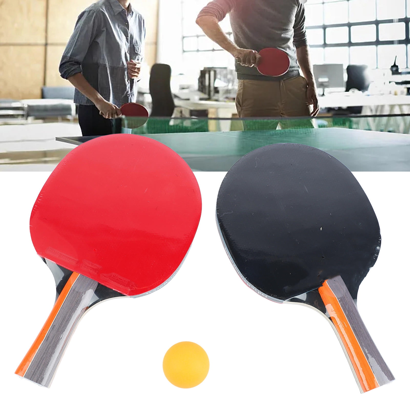 YAHHU 7-Layer Table Tennis Paddle 3 Balls，Set with Sweat-Absorbing Handle – Powerful Control, Easy to Play, Beginner Friendly