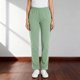thumbnail image 3 of Amzcrzy Pantalones Médicos Para Mujer: Corte Holgado, 3 Bolsillos, Tiro Natural, Bajo Cónico, Color Liso, Cintura Elástica Y Pierna Recta. Diseñados Para Comodidad Profesional, Tallas S-2Xl Verde, 3 of 4