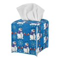 thumbnail image 2 of Renewold Christmas Tissue Box Cover Cute Snowman Snowflake PU Leather Tissue Box Holder Holiday Decoration for Bathroom,Kitchen,Bedroom,Office Desk,Nightstand, 2 of 5