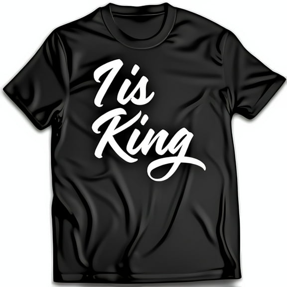 Stylish Black T-Shirt with Bold Cursive Tis King Graphic Soft & Comfortable