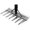 7tooth, variant on Heavy-Duty Iron Weeding Rake, Detachable Hand Weeder with 2 3 4 5 7 Teeth, Garden Weeding Rake Carbon Steel for Lawn Yard Backyard Lawn Loosening Planting
