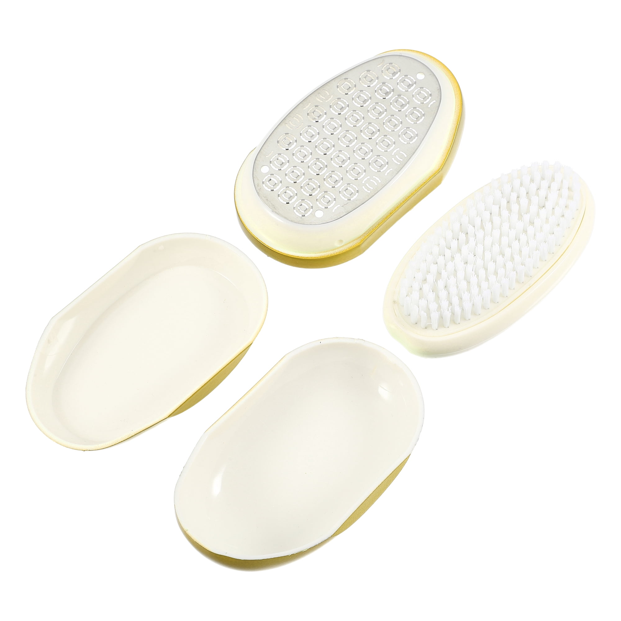 Unique Bargains Multi Purpose 3 in 1 Foot Callus Remover Foot File Pedicure ABS Stainless Steel Nano Glass Gold Tone