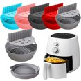 1pc Foldable Air Fryer Silicone Pot With Split Pad Basket Liner Mat Non