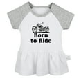 thumbnail image 1 of Born to Ride Funny Dresses For Baby, Newborn Babies Skirts, Infant Princess Dress, 0-24M Kids Graphic Clothes (Gray Raglan Dresses, 18-24 Months), 1 of 4