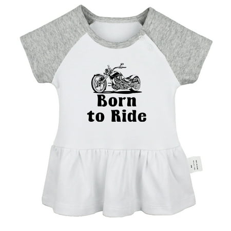 

Born to Ride Funny Dresses For Baby Newborn Babies Skirts Infant Princess Dress 0-24M Kids Graphic Clothes (Gray Raglan Dresses 12-18 Months)